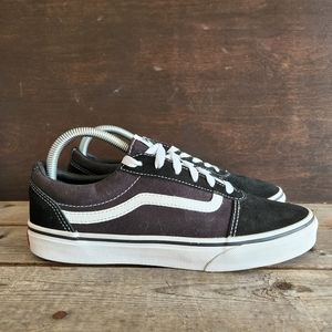 Vans Old Skool Sneakers Black Suede Lace Up Youth Size 7 Women's Size 8.5